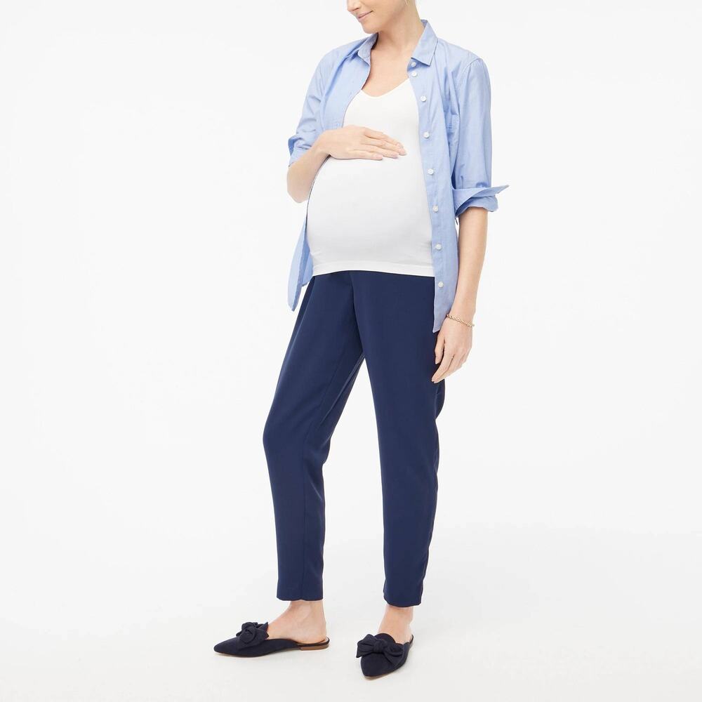 NWT J. Crew Factory Maternity Straight Leg Work Pant Navy Blue Size 8